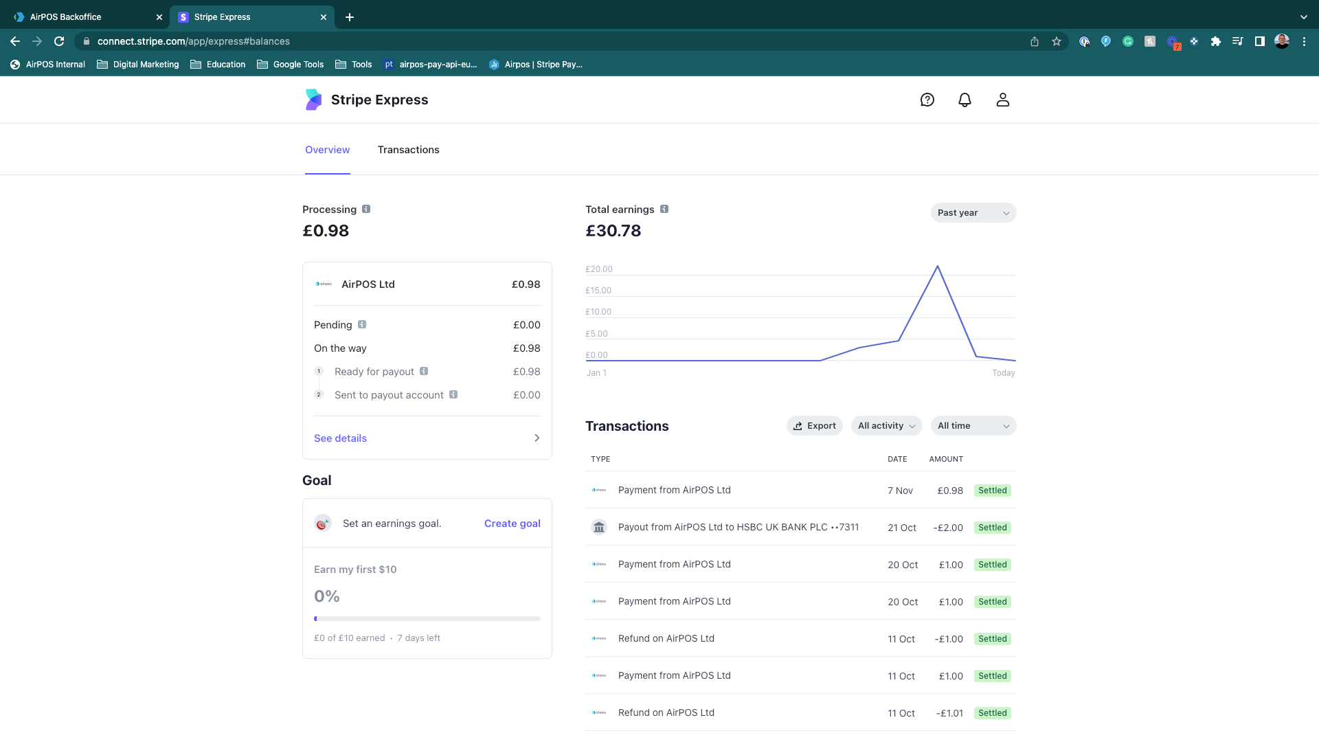 AirPOS Pay - Stripe Express Dashboard