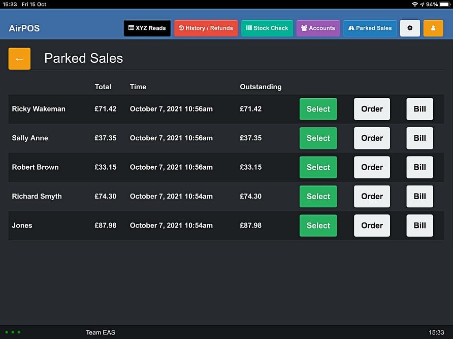 How To Print an Order or a Bill from Parked Sales